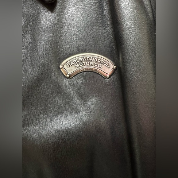 Harley-Davidson Black Genuine Leather Bomber Jacket Unisex - Picture 7 of 9